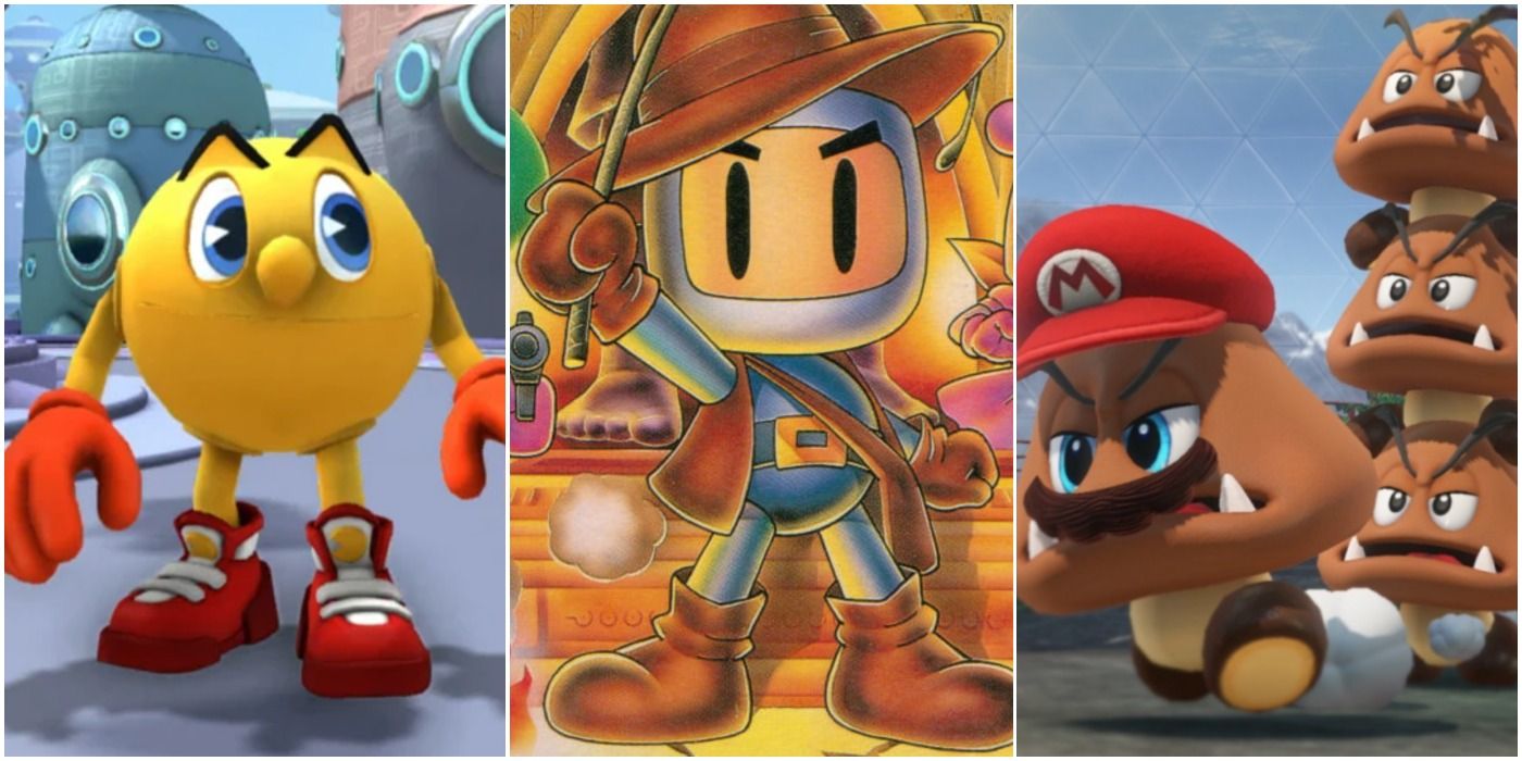Video Game Longest-Running Franchises Pac-Man Bomberman Mario Trio Header