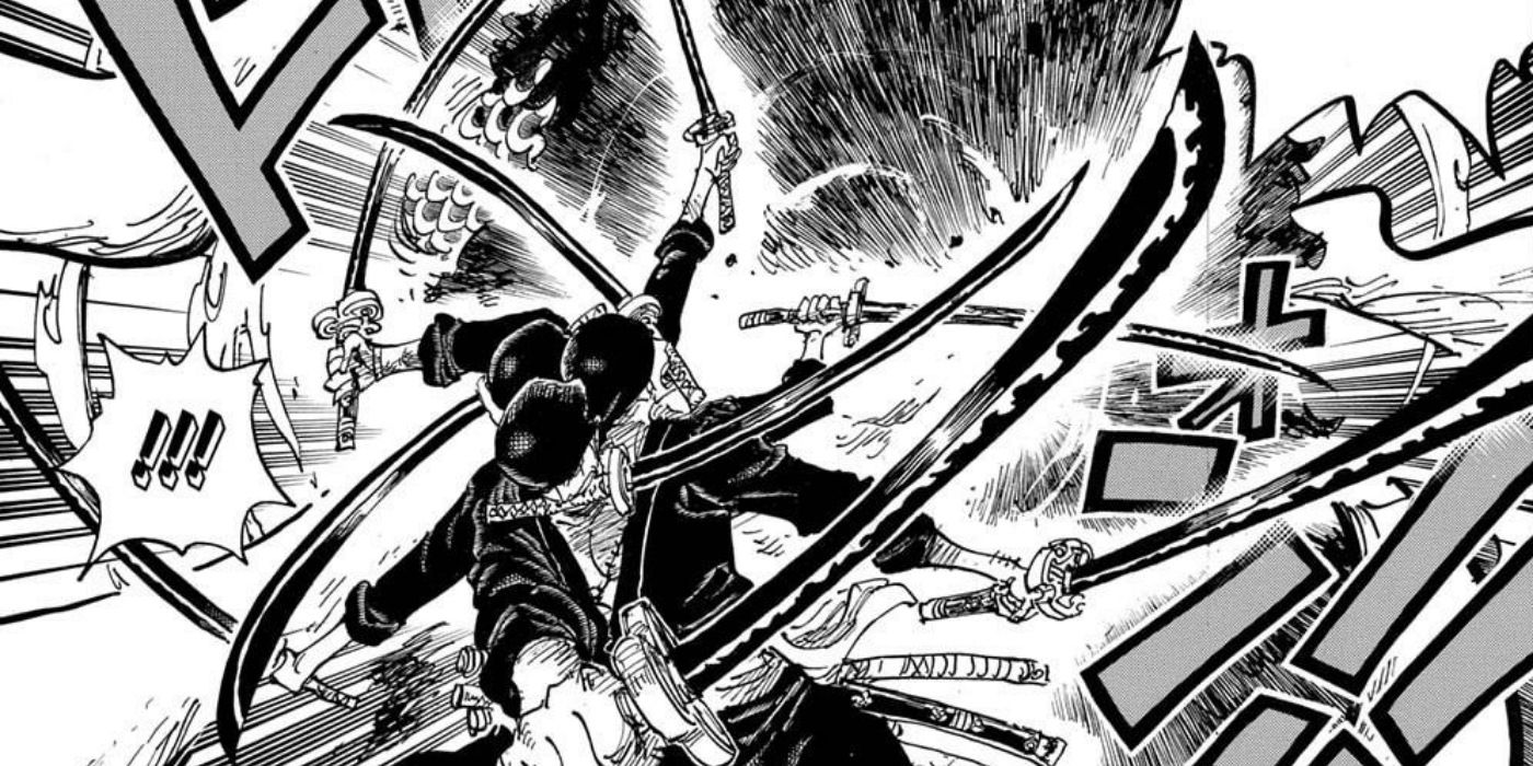 Zoro uses Conqueror's Haki while fighting