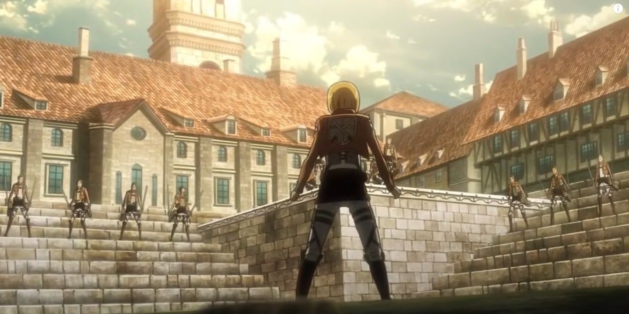 Armin saves eren from kitz attack on titan