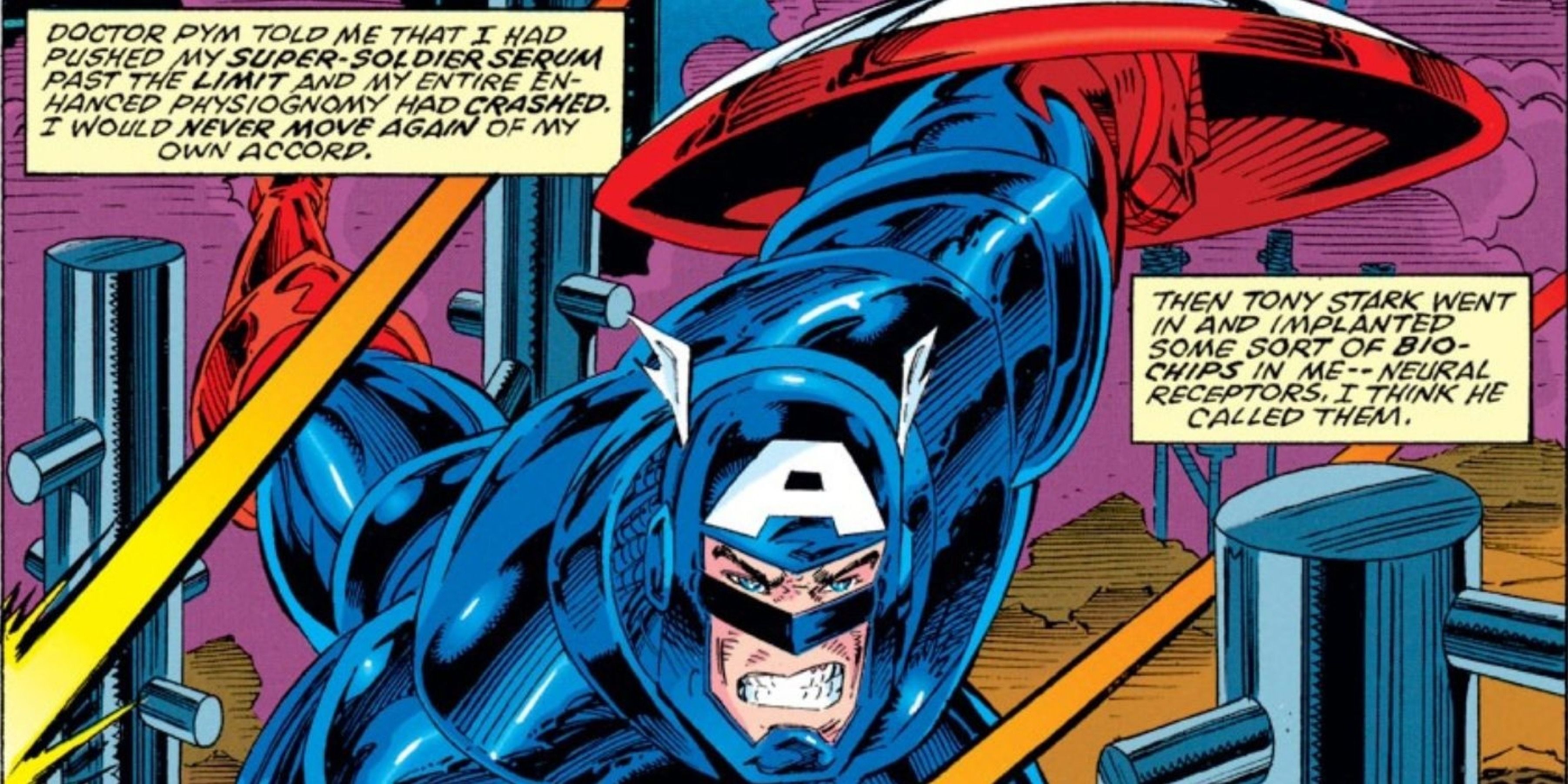 Captain America In Exosuit Armor From Comic Panel
