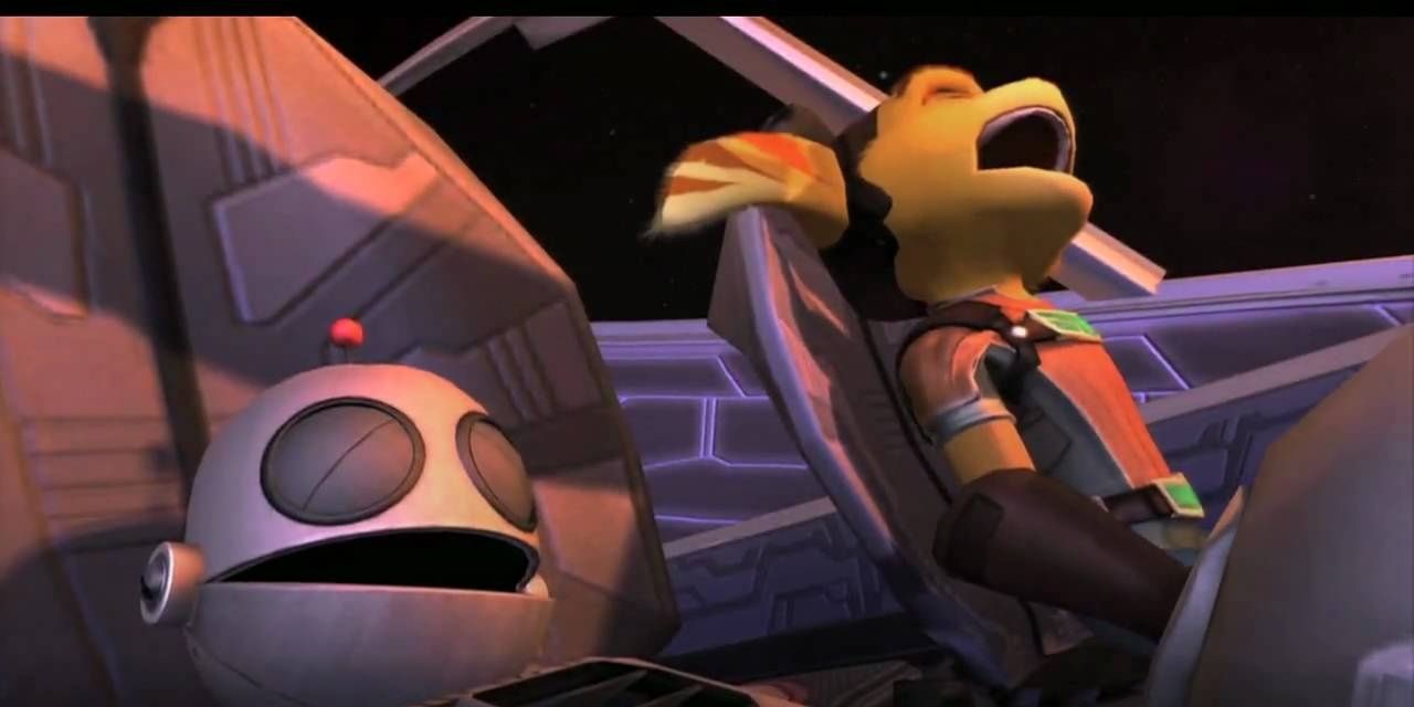 Ratchet And Clank: asleep in their spaceship