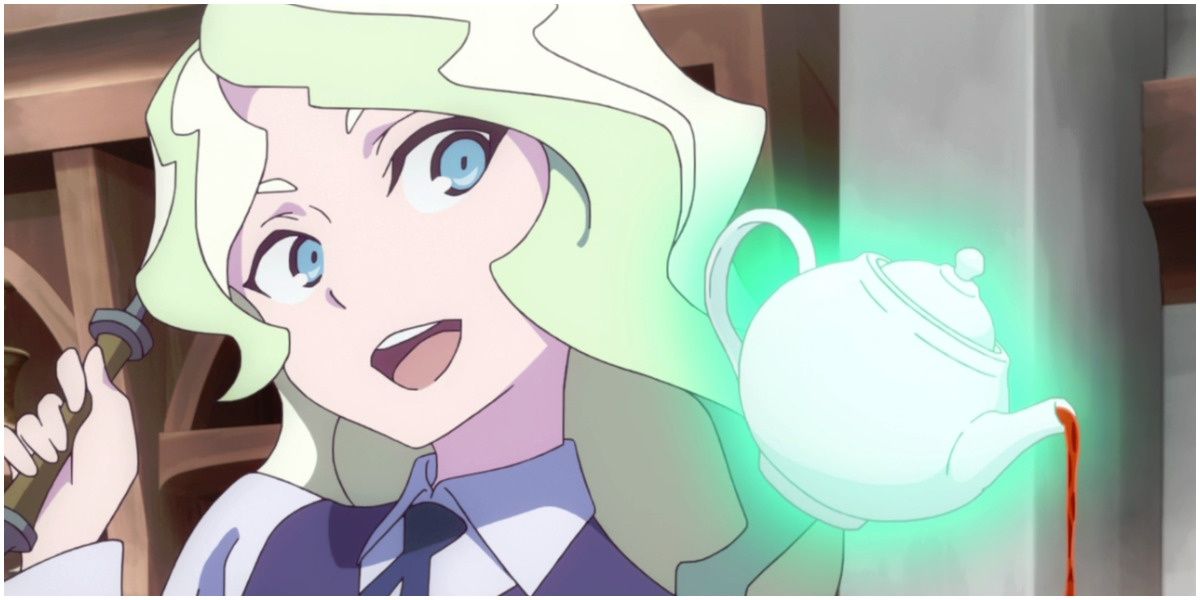 diana cavendish pouring tea with magic little witch academia