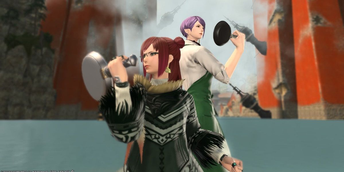 culinarians holding frying pans in FFXIV