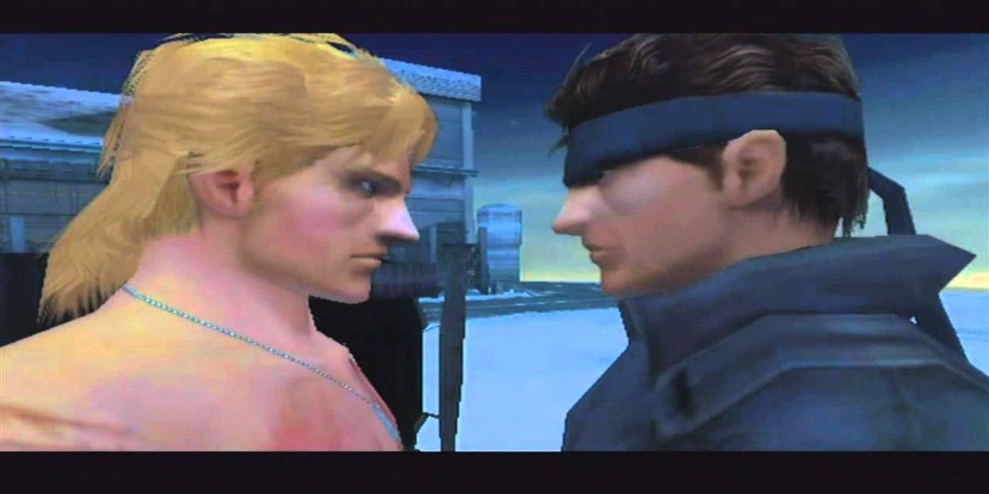 Solid Snake and Liquid Snake face off in Metal Gear Solid