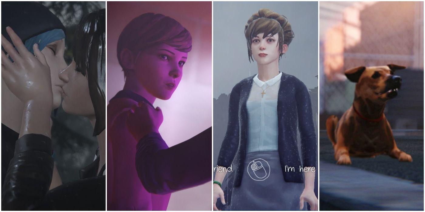 max and chloe kissing, victoria chase, kate marsh, and pompidou from life is strange