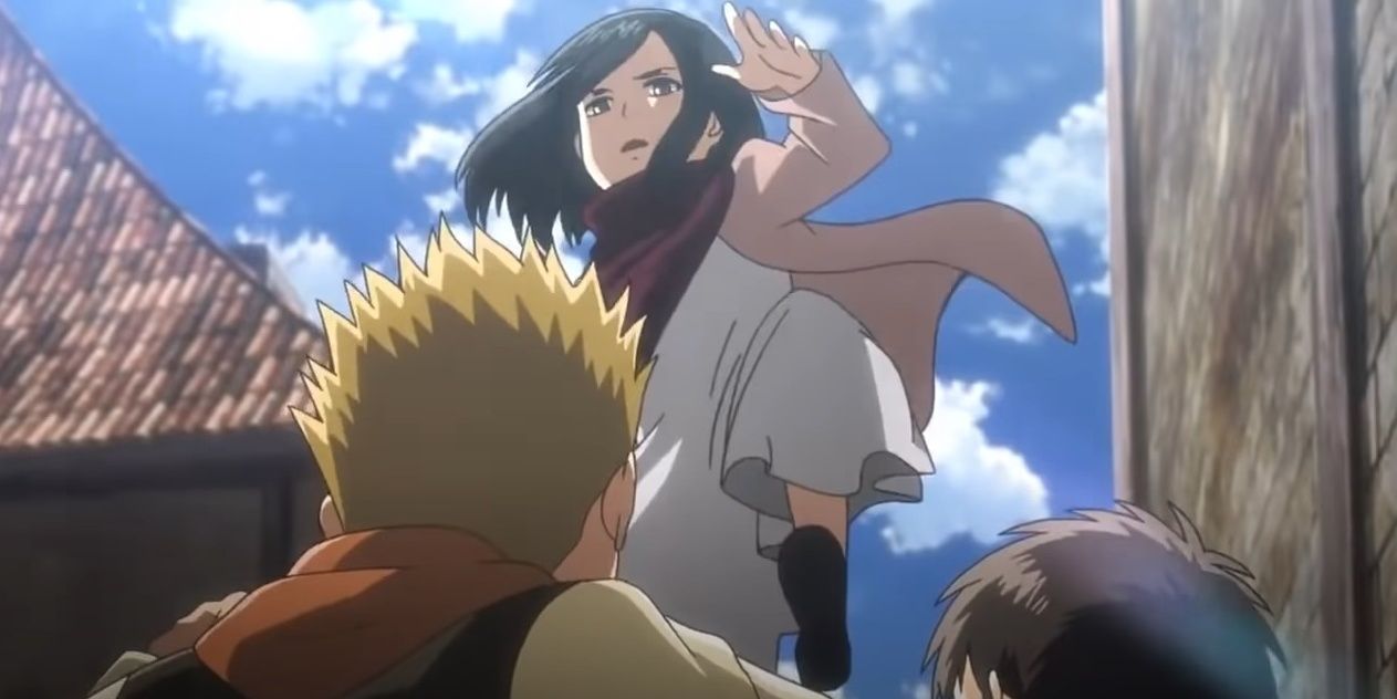 Mikasa saves eren during their childhood