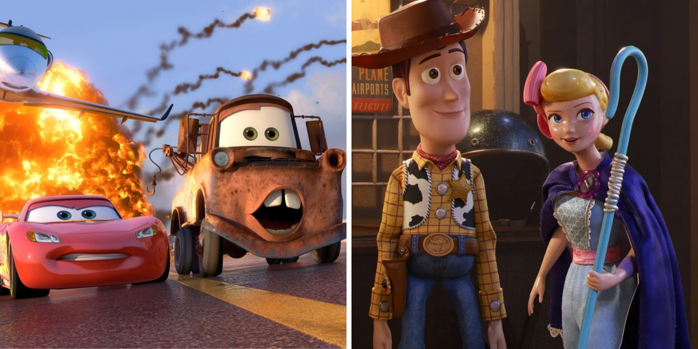 Lightning McQueen with Mater & Woody with Bo-Peep