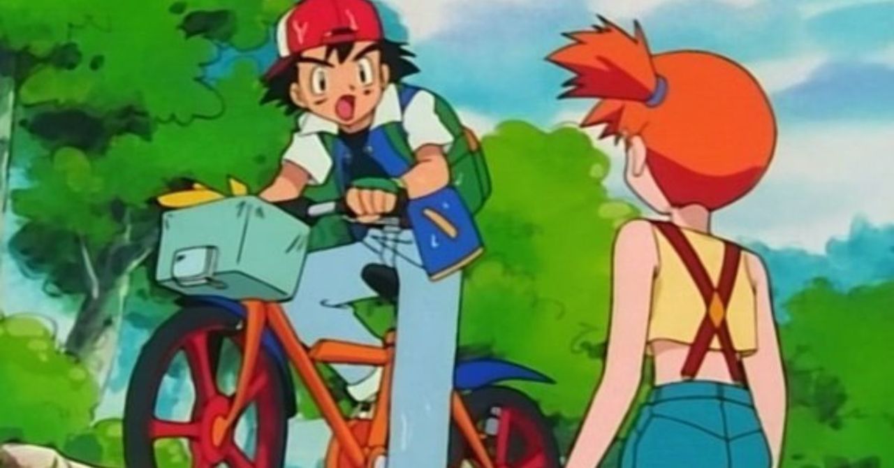 Ash steals Misty's bike before he wrecks it