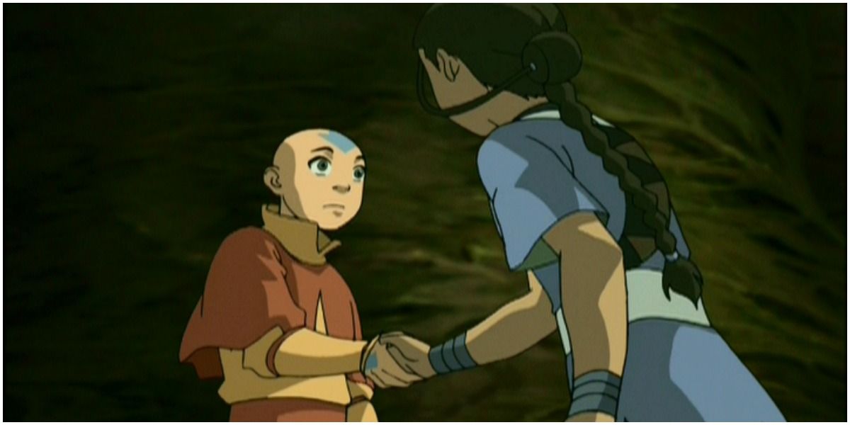 Aang And Katara Shaking Hands