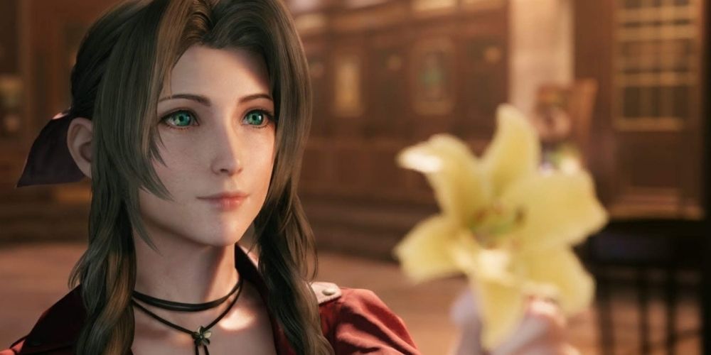 Aerith holding yellow flower