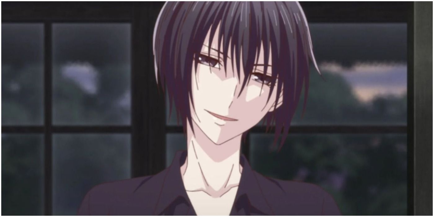 Akito Sohma tilts her head to the side and sneers