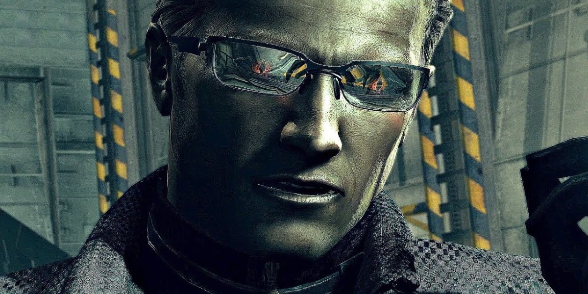 A close up of Albert Wesker in Resident Evil 5
