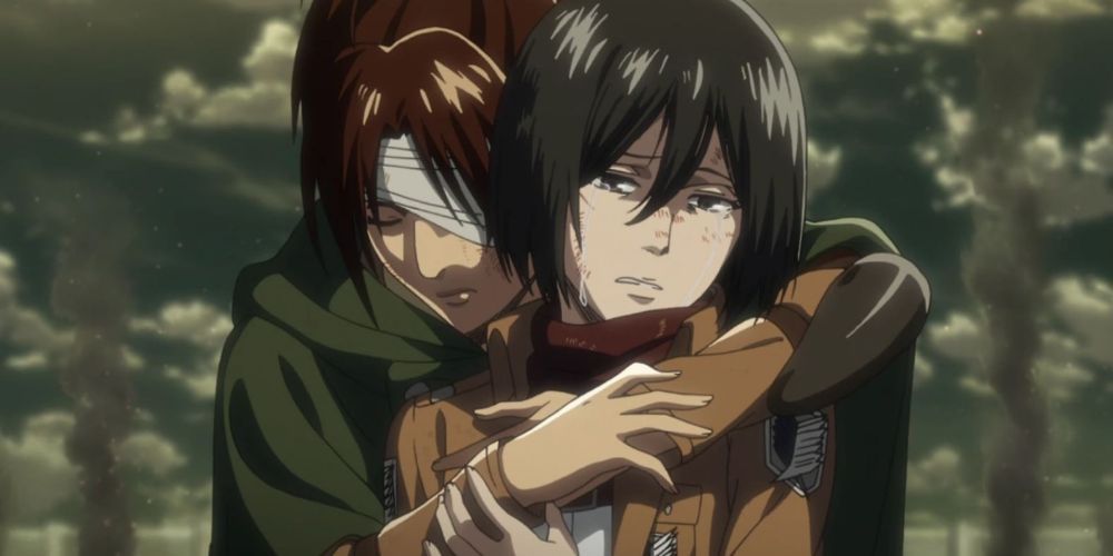 Attack on Titan Hange Comforts Mikasa