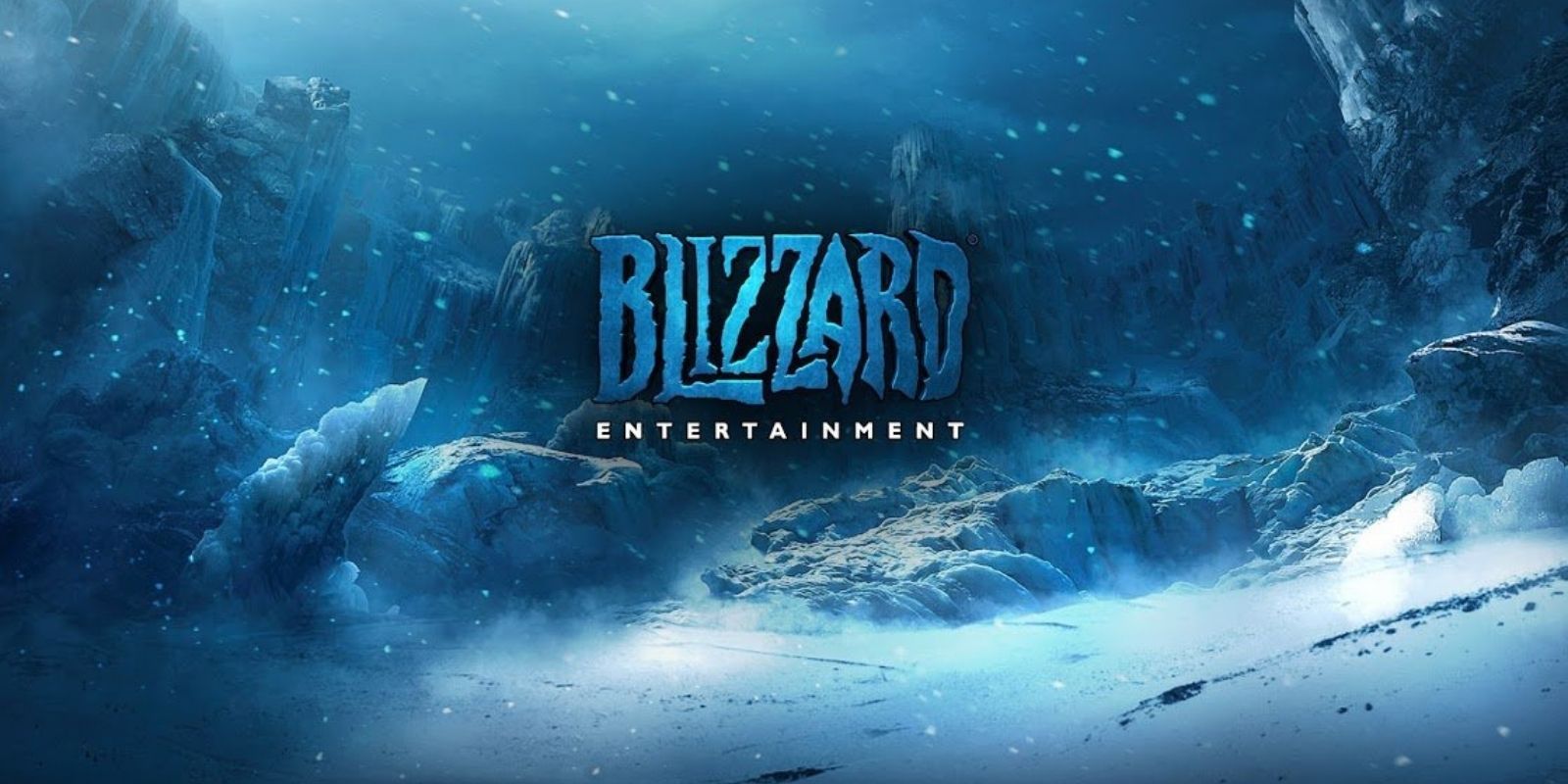 Blizzard Entertainment logo surrounded by ice and snow