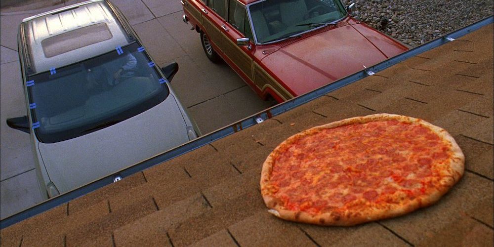 The infamous roof pizza in Breaking Bad.