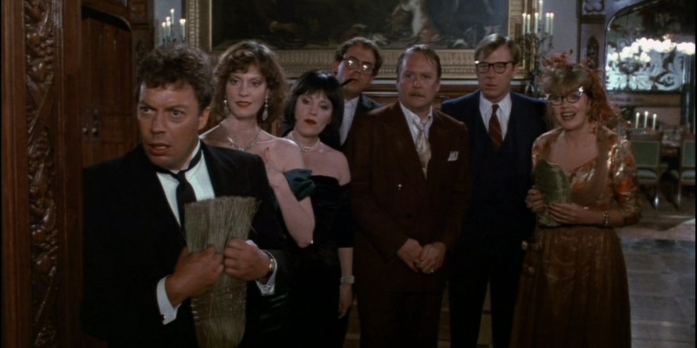 The Main Cast of Clue Looking at the Camera