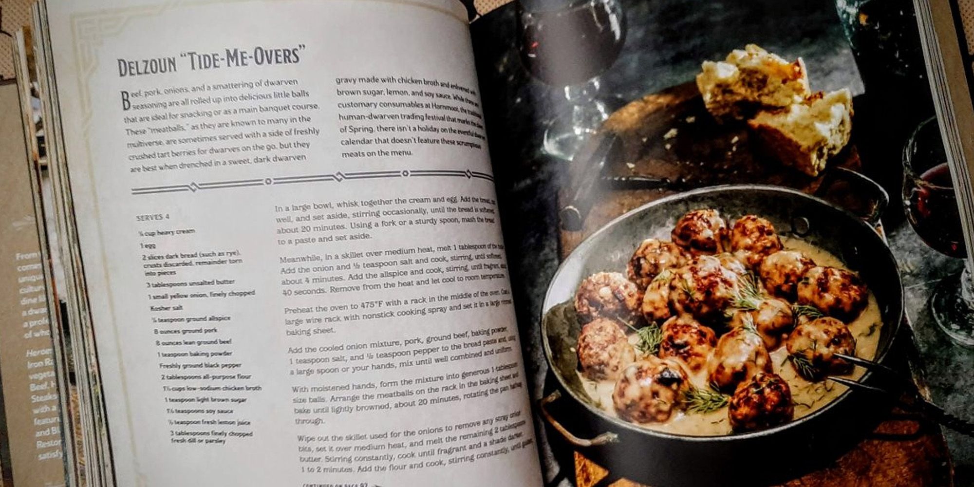 Dungeons &amp; Dragons cookbook tide me overs page
