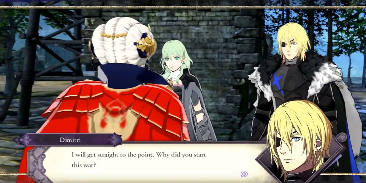 Dimitri and Byleth speak to Edelgard about her motivations FE3H