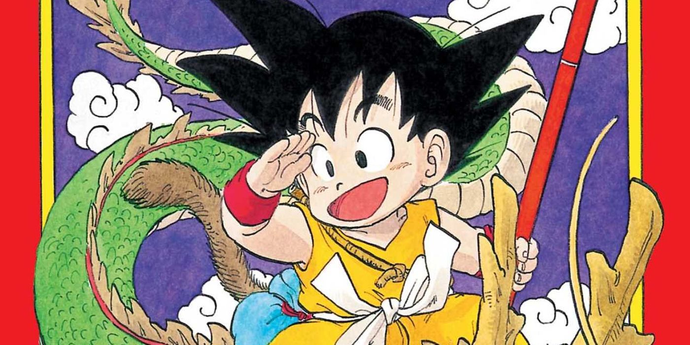 Son Goku riding the Eternal Shenron on a manga cover for Dragon Ball 