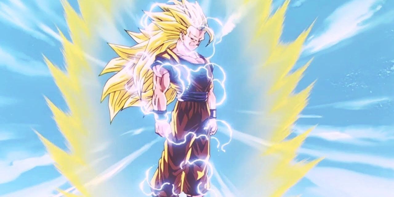 Anime Dragon Ball Z Goku Super Saiyan 3 Transformation Energy