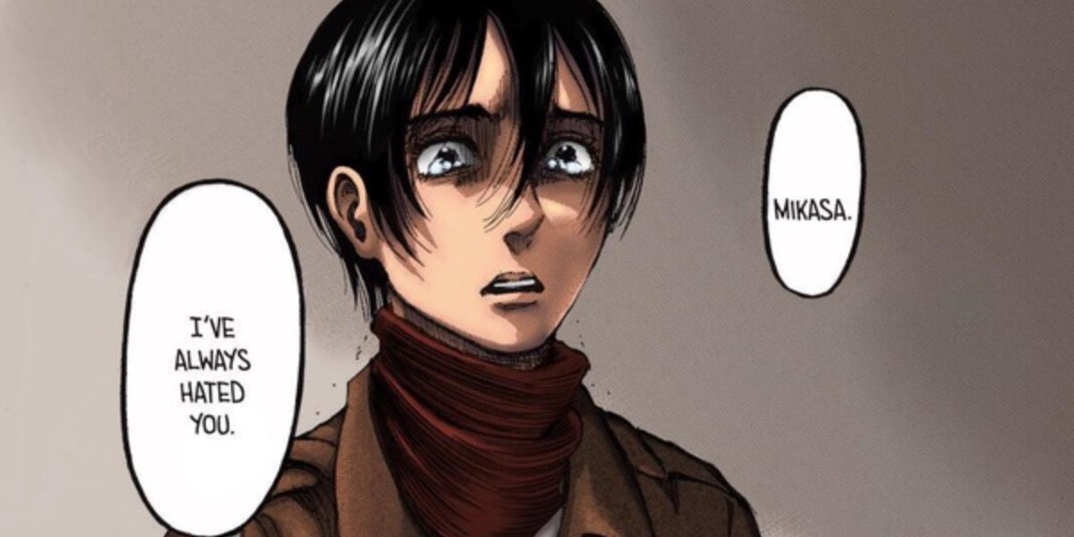Eren insulting Mikasa in AOT