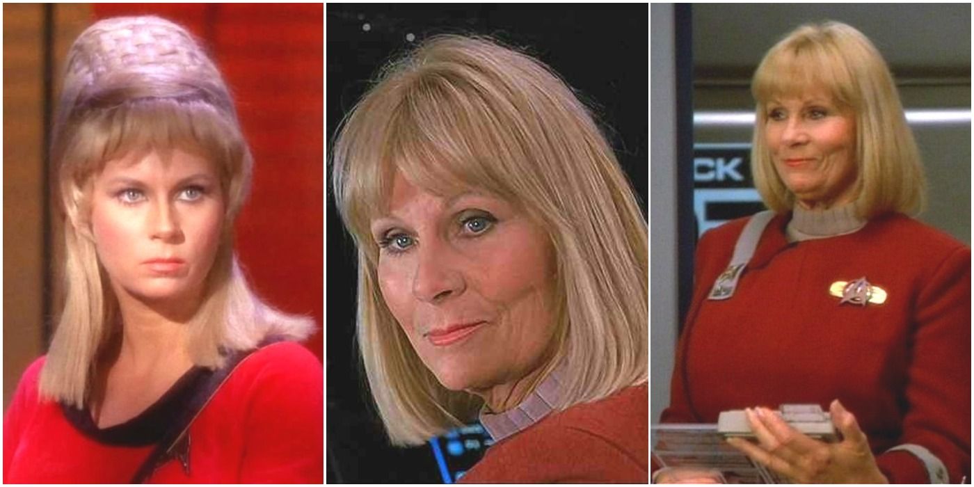 Grace Lee Whitney as Janice Rand, Yeoman and Comms Officer, in Voyager and TOS