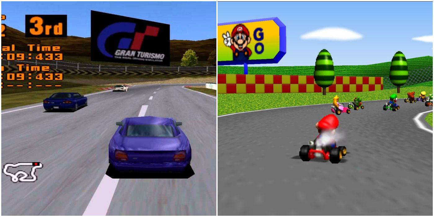 Gran Turismo And Mario Kart 64 Screenshots