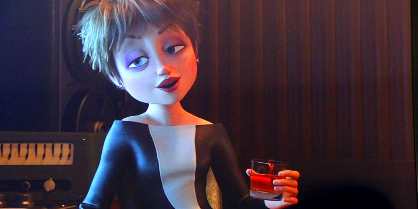 Evelyn with a cocktail in Incredibles 2.