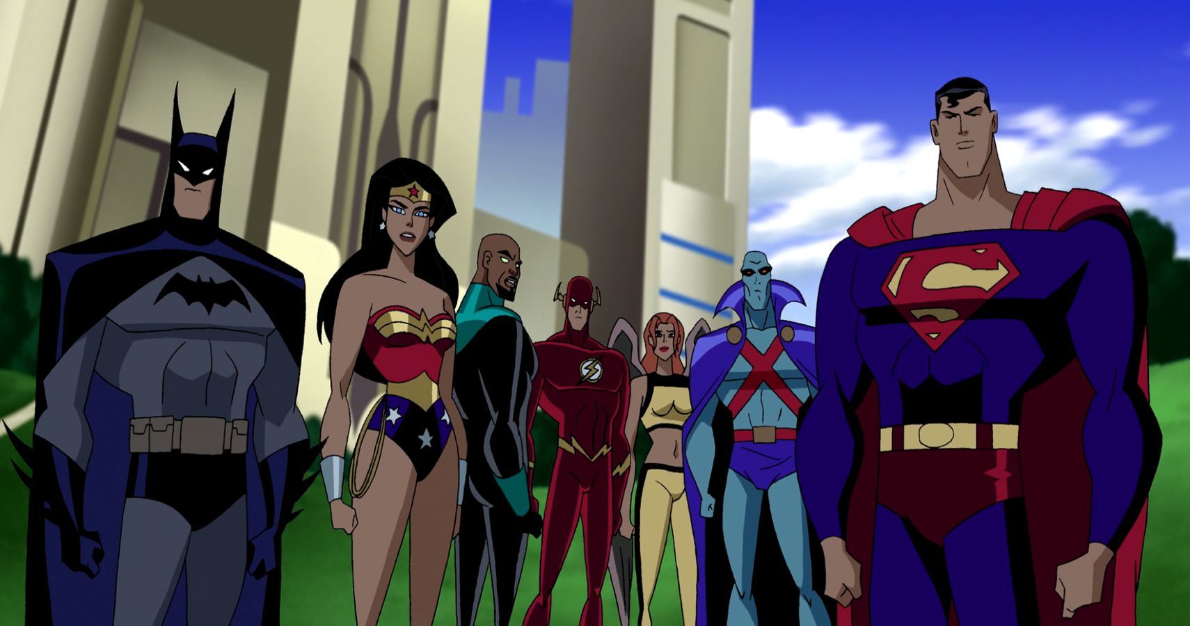 The cast of the animated Justice League