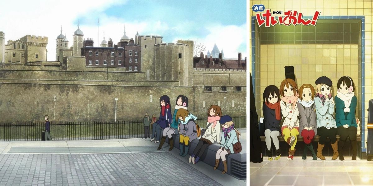 Left image features Hokago Tea Time in London; right image is the promo image for K-On! The Movie