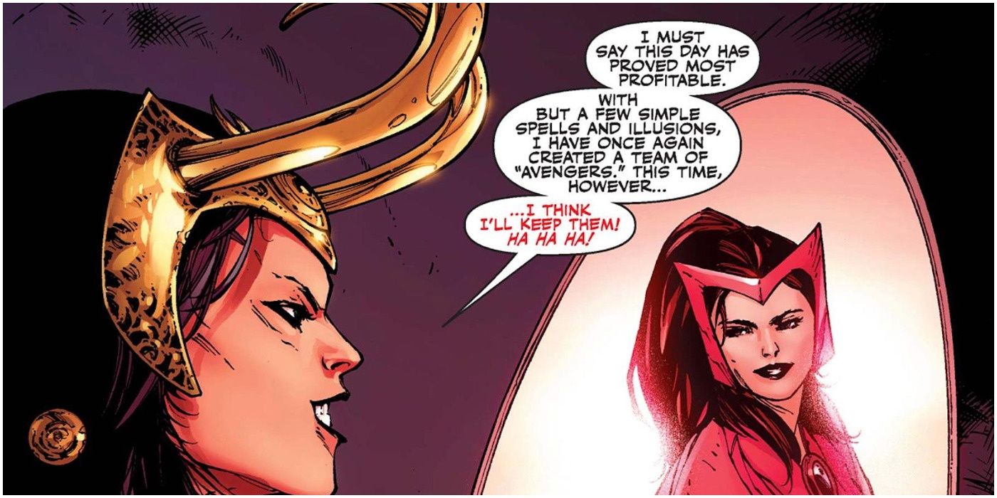 Marvel comics Loki poses as Scarlet Witch 