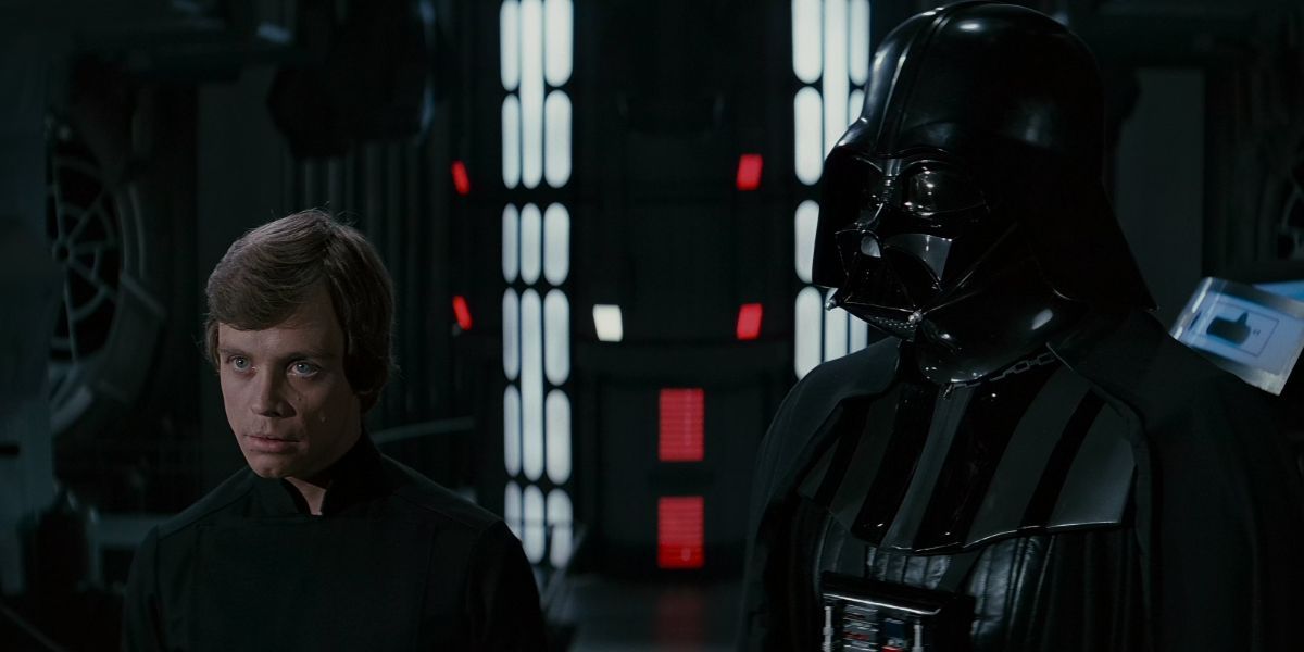 Luke and Vader face the emperor Return of Jedi