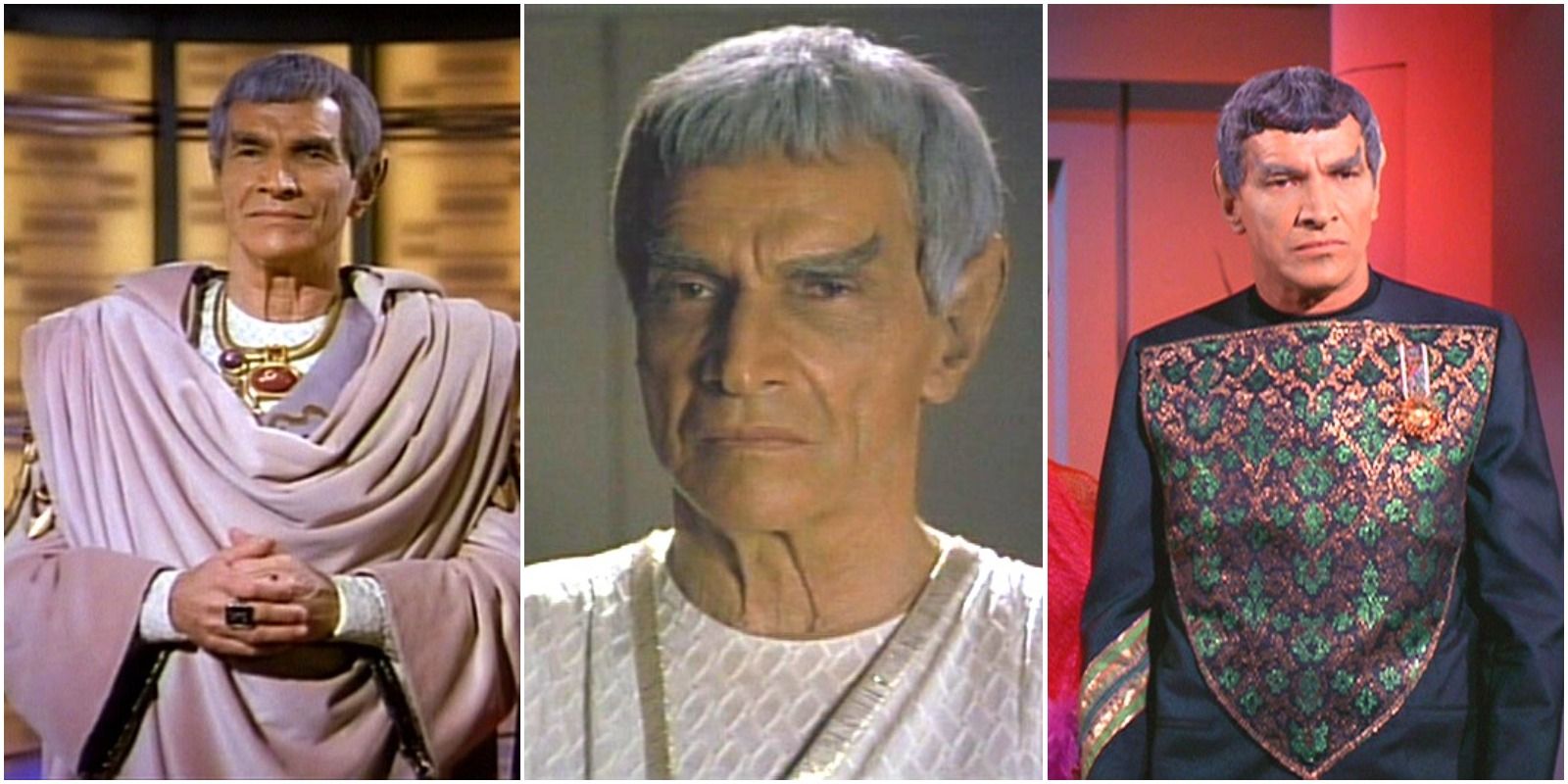 Sarek aboard the Enterprse with two of his wifes from TOS and TNG