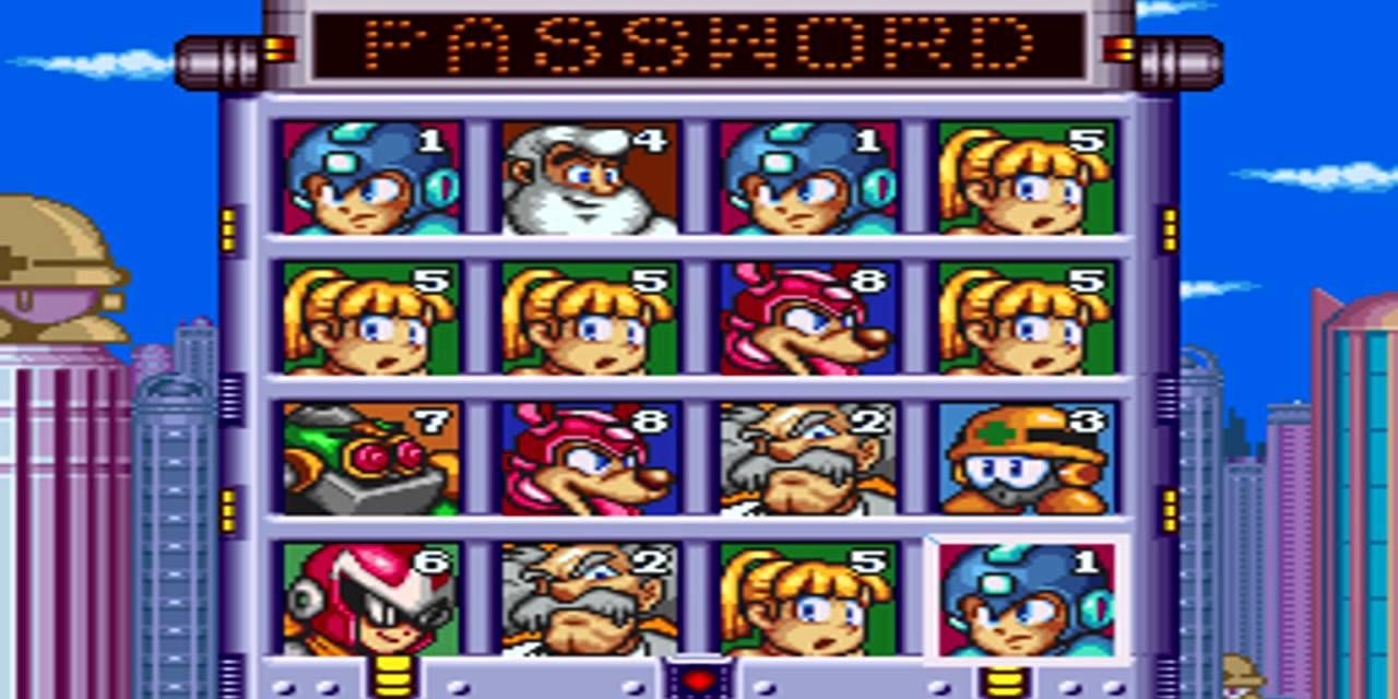 Video Games Mega Man 7 Password Screen
