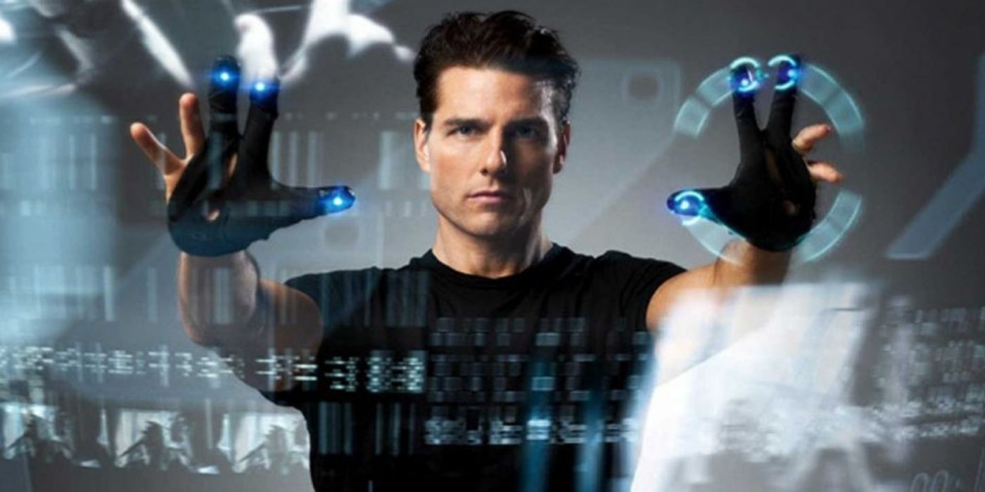 Tom Cruise works tech in Minority Report.