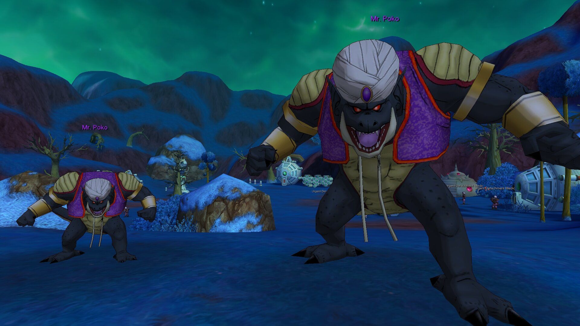 Mr. Poko Poko is in a fighting pose from Dragon Ball Online