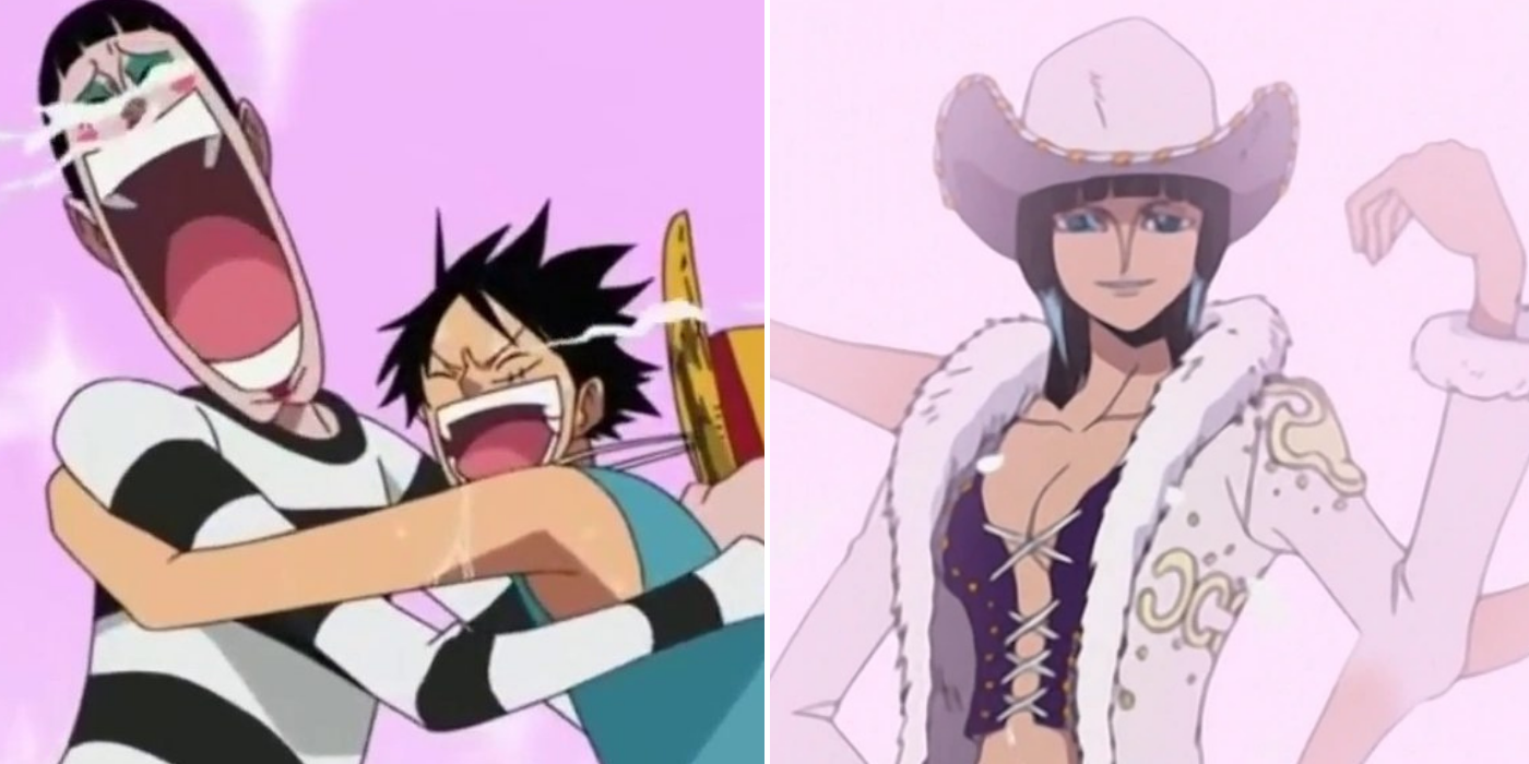 One Piece _ Nico Robin and Luffy hugging Bentham