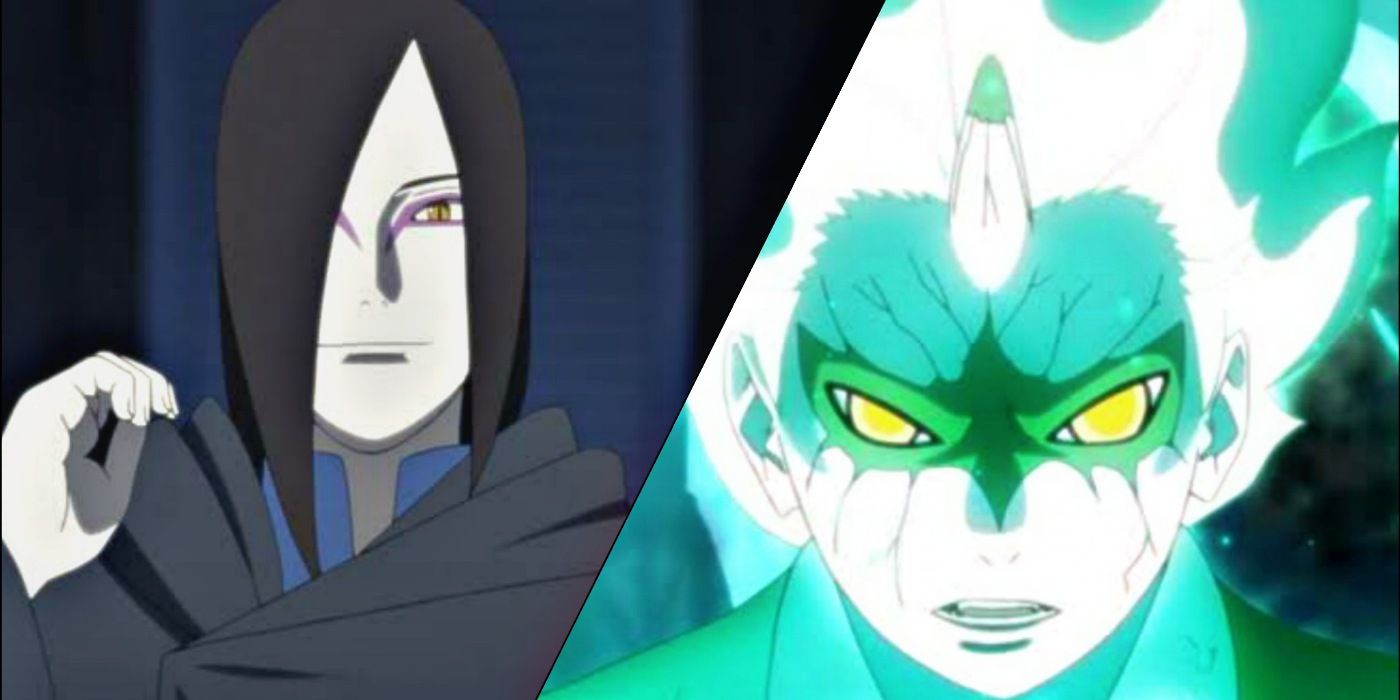 As diferentes revelações da origem e paternidade de Mitsuki: 🔹️ Mangá:  Boruto e Sarada descobrem que Mitsuki é filho de Orochimaru após  encontrarem o sannin nukenin em uma card colecionável. E descobrem