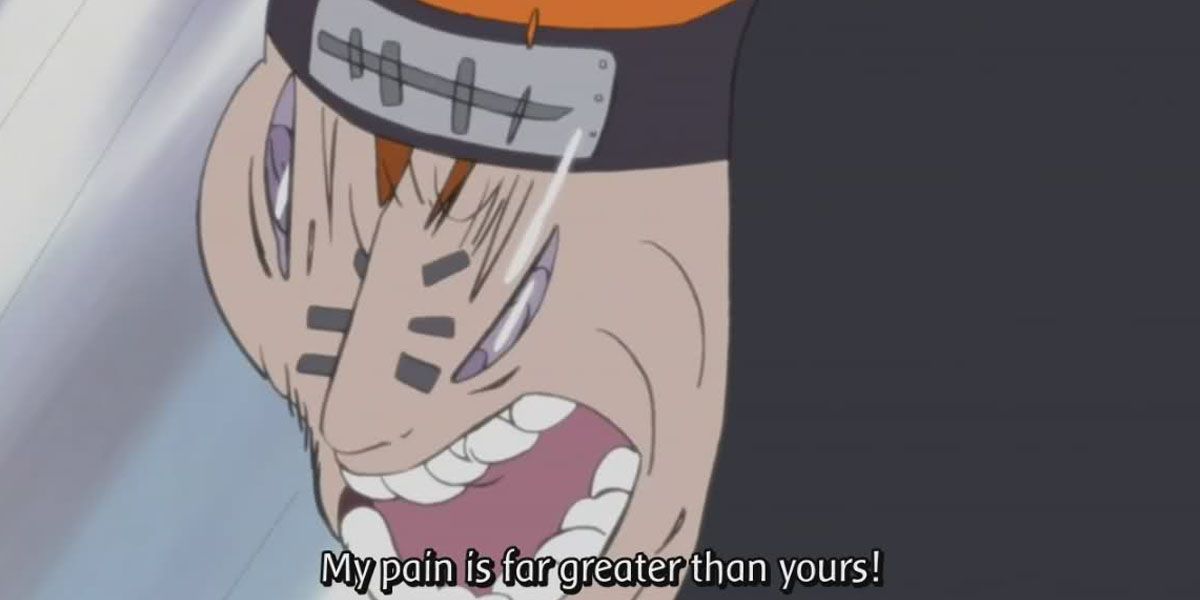 Pain stating his pain is greater in Naruto