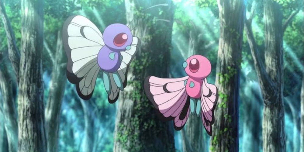 Anime Pokemon Ash's Butterfree With Pink Butterfree
