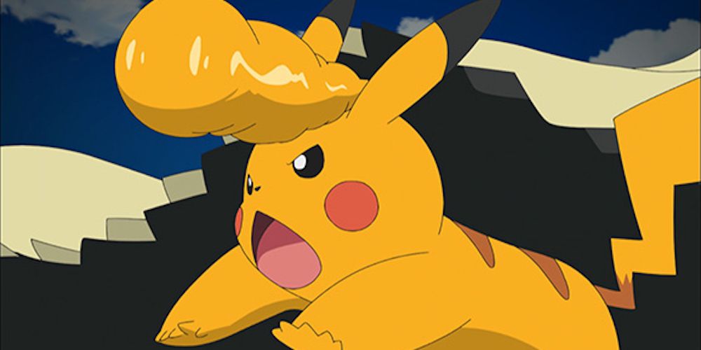 Anime Pokemon Pikala Boss Pikachu Pompadour Attack