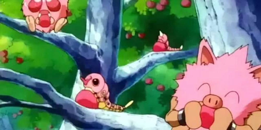 Anime Pokemon Pinkan Island Variants Eating Fruit
