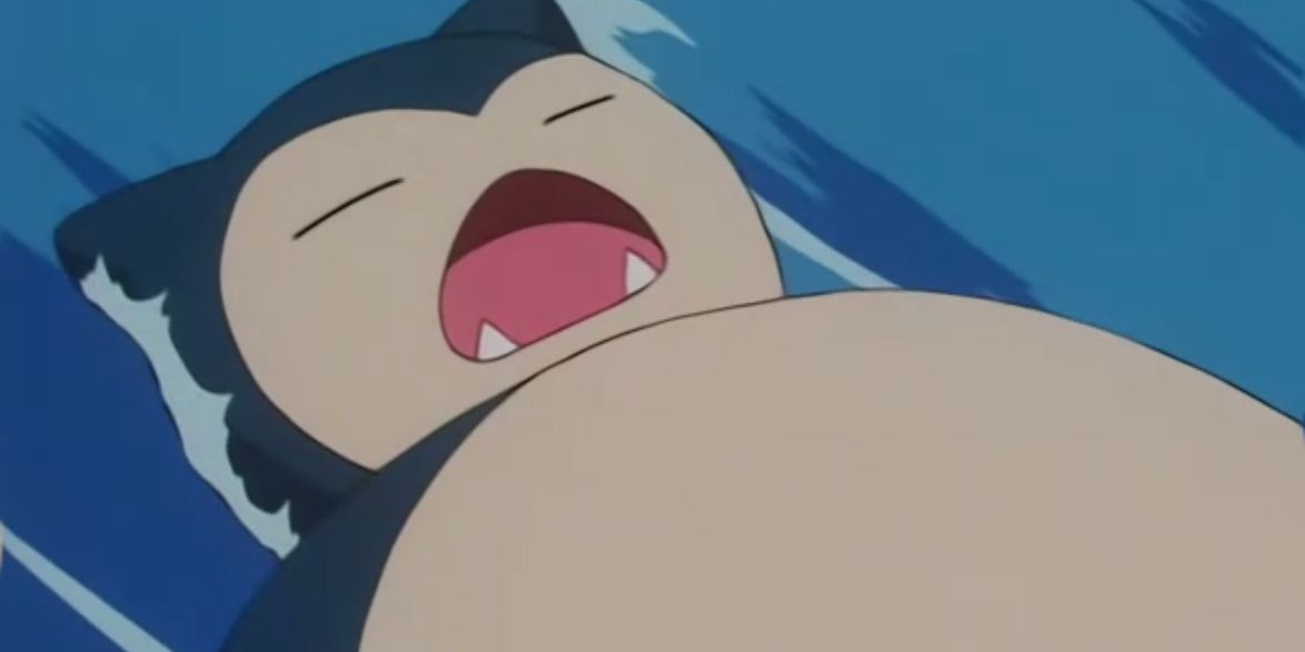 Anime Pokemon Snorlax dormindo na água