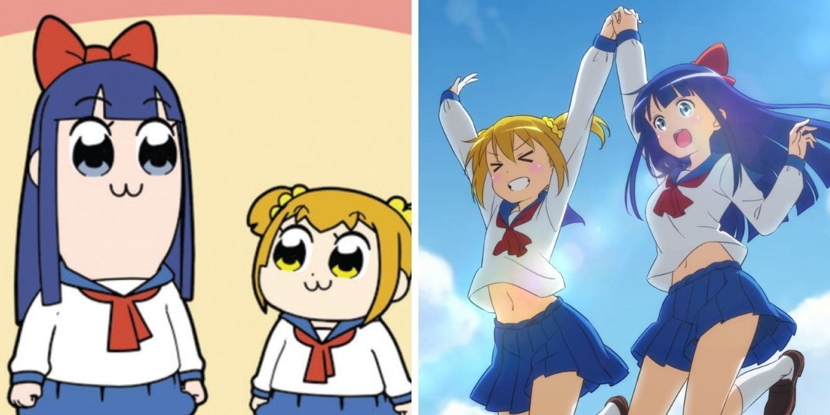 Images feature Popuko and Pipimi from Pop Team Epic