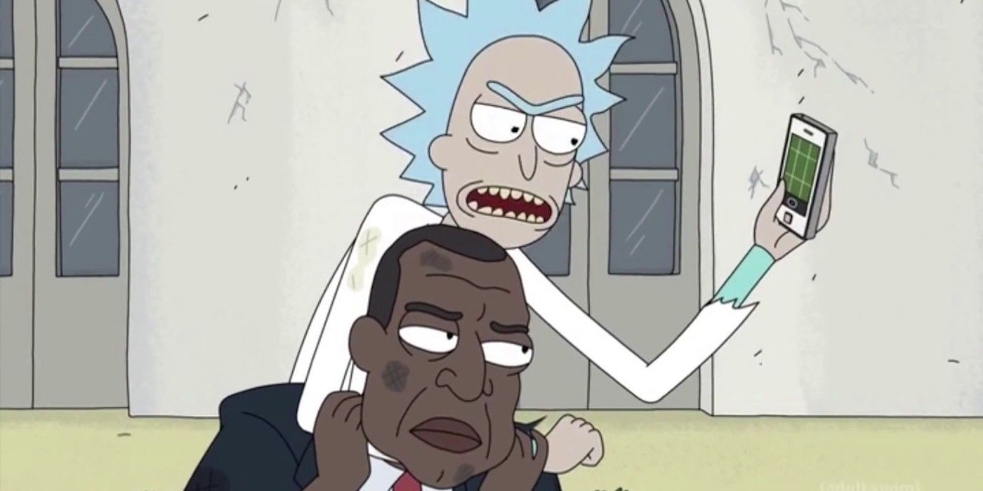 Rick fights President Curtis