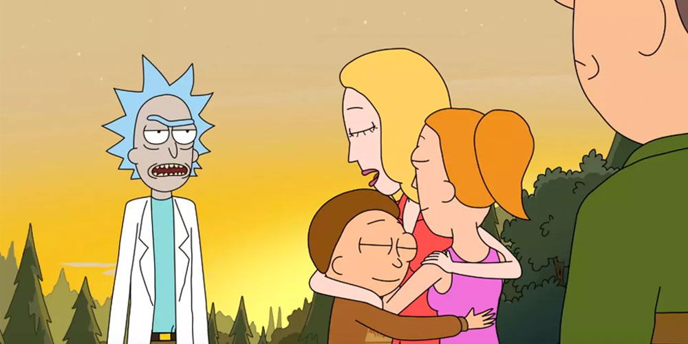 Rick with his family — Rick and Morty