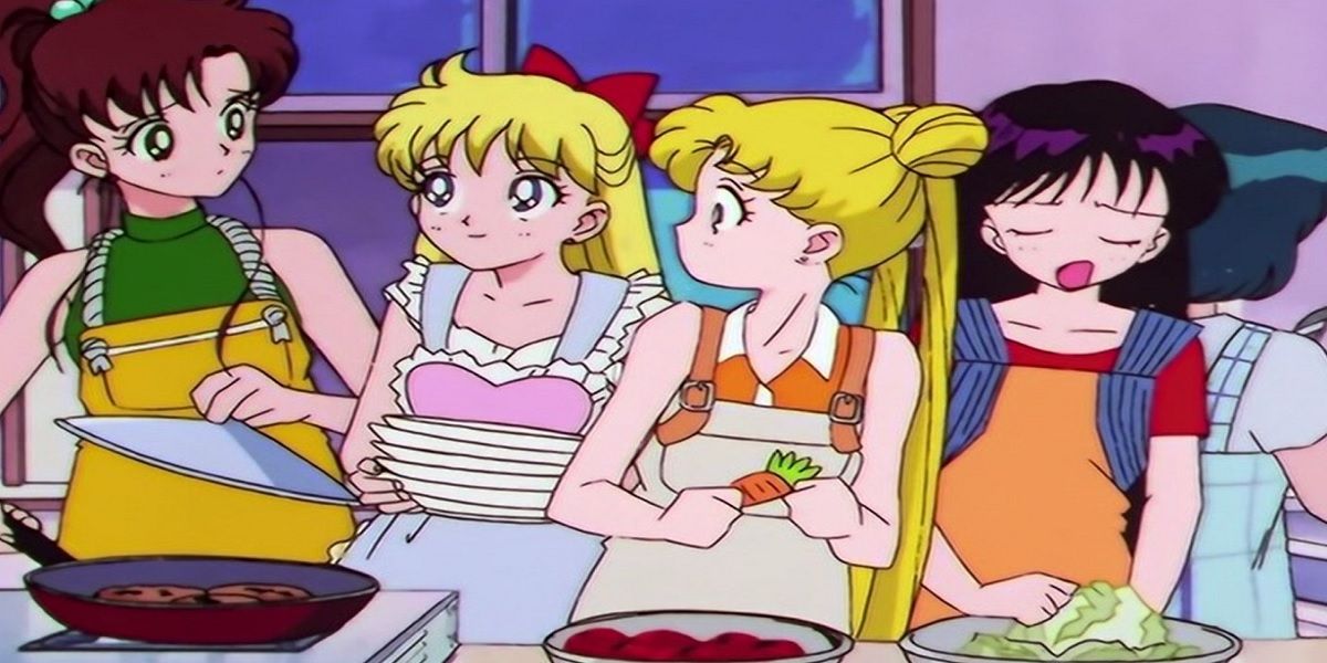 usagi and friends cooking from sailor moon