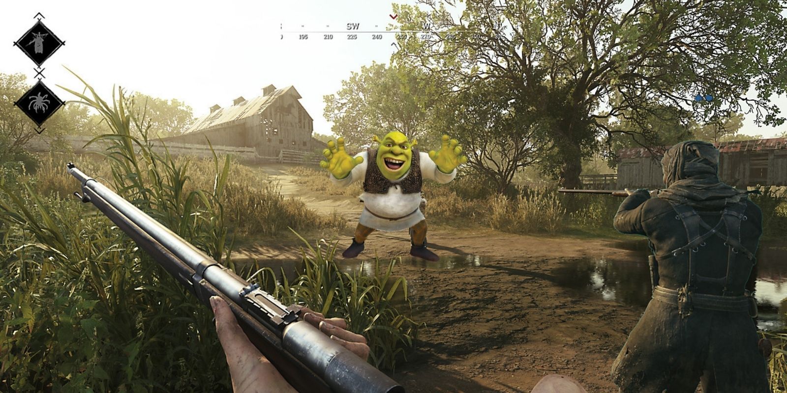 Shrek terrorizing hunters in Hunt: Showdown