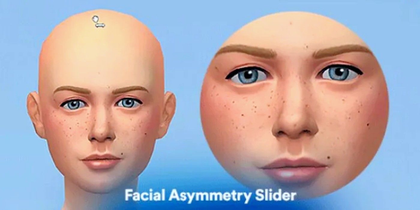 A bald Sim with an asymmetric face in CAS