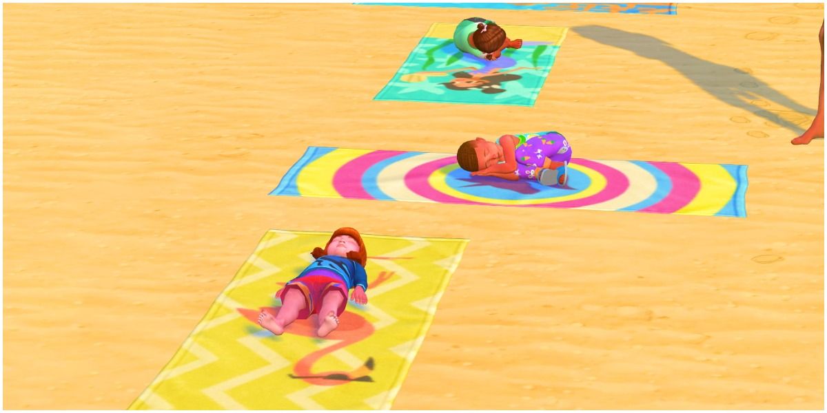Sims 4 Toddlers On Beach Towels